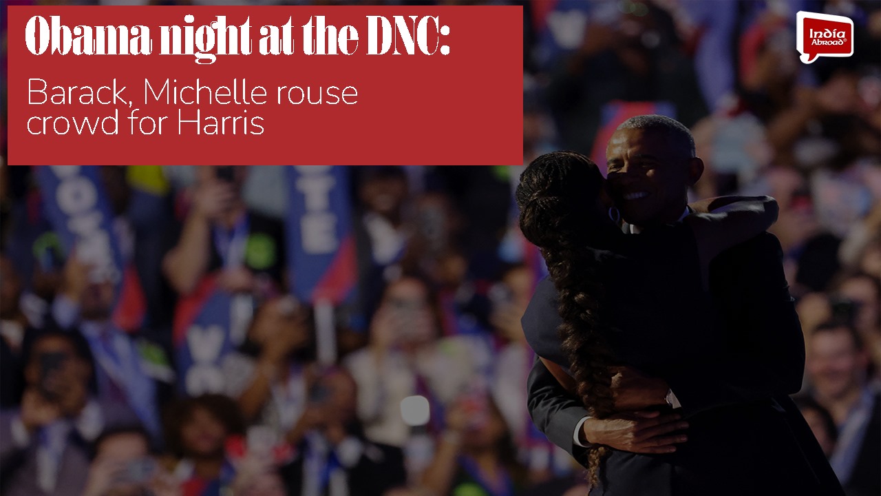 Obama night at the DNC: Barack, Michelle rouse crowd for Harris